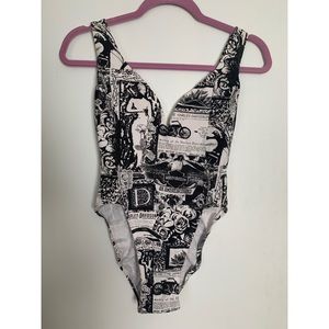 80s vintage Harley Davidson swimsuit/bodysuit